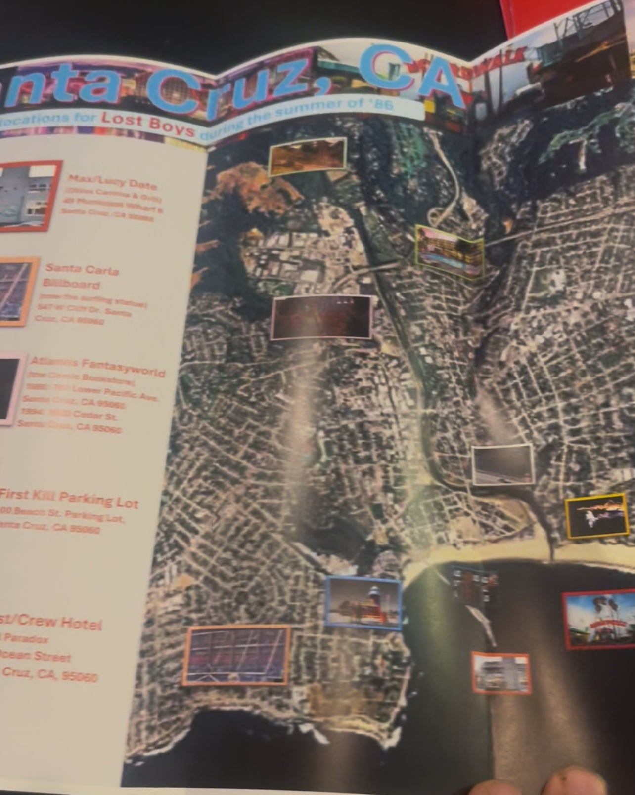 Map of Filming Locations in Santa Cruz Summer of '86